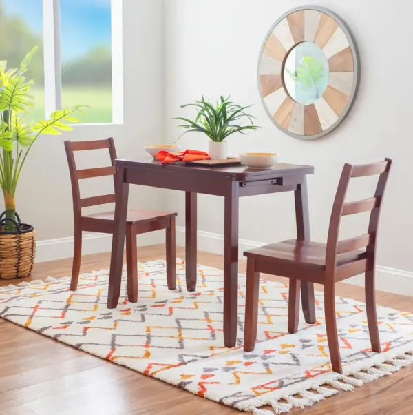 Melonie Drop-leaf Dining Table and 2 Side Chairs - Brown