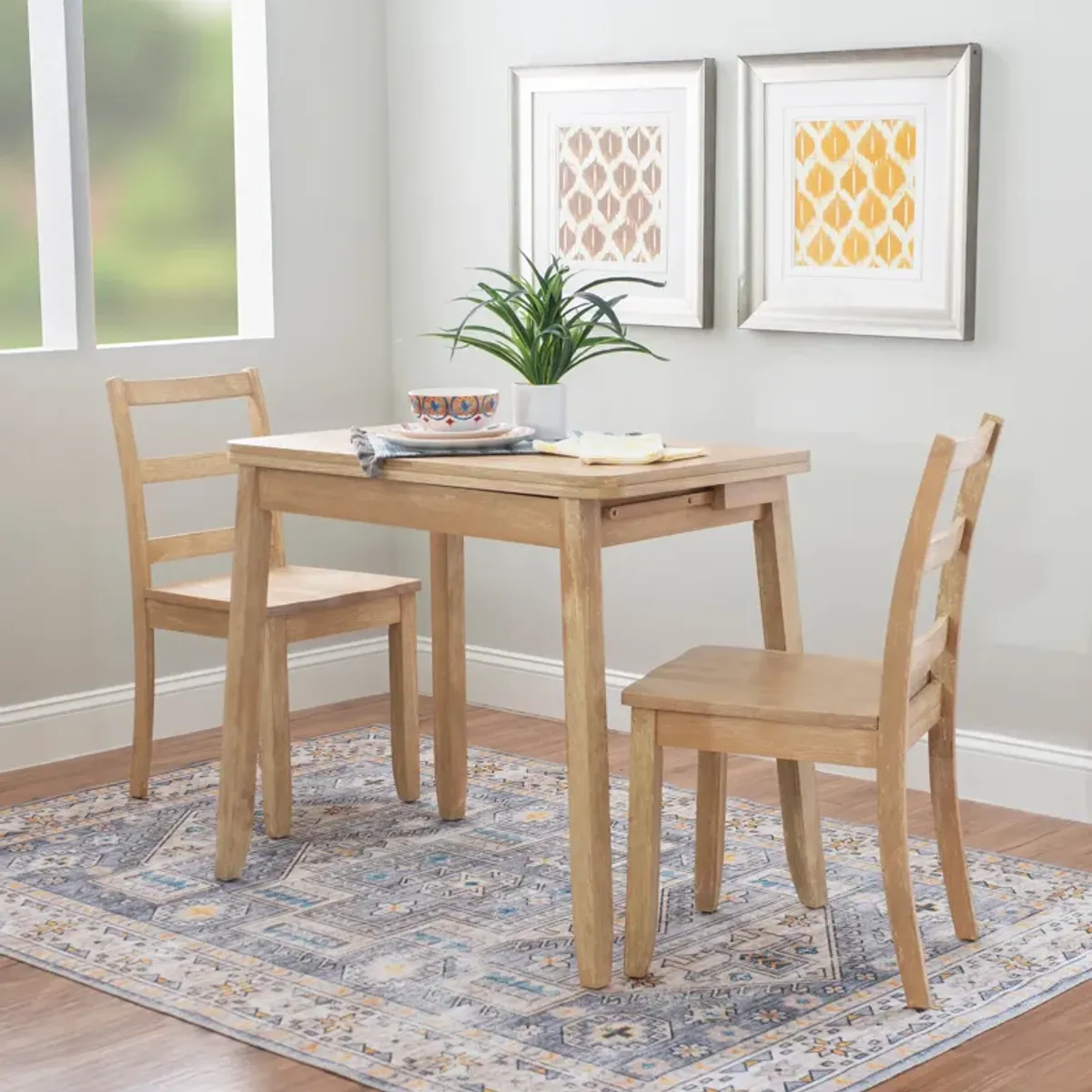 Melonie 3-Piece Drop-leaf Dining Set - Gray