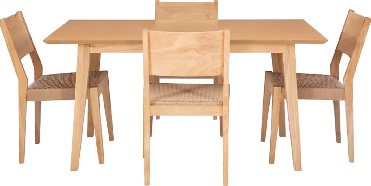 Vittorio 5-Piece Dining Set - Natural