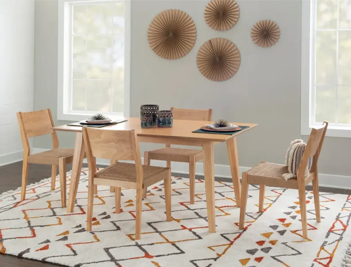 Vittorio Dining Table and 4 Side Chairs - Natural