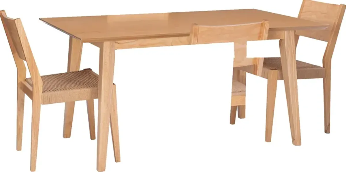 Vittorio Dining Table and 4 Side Chairs - Natural