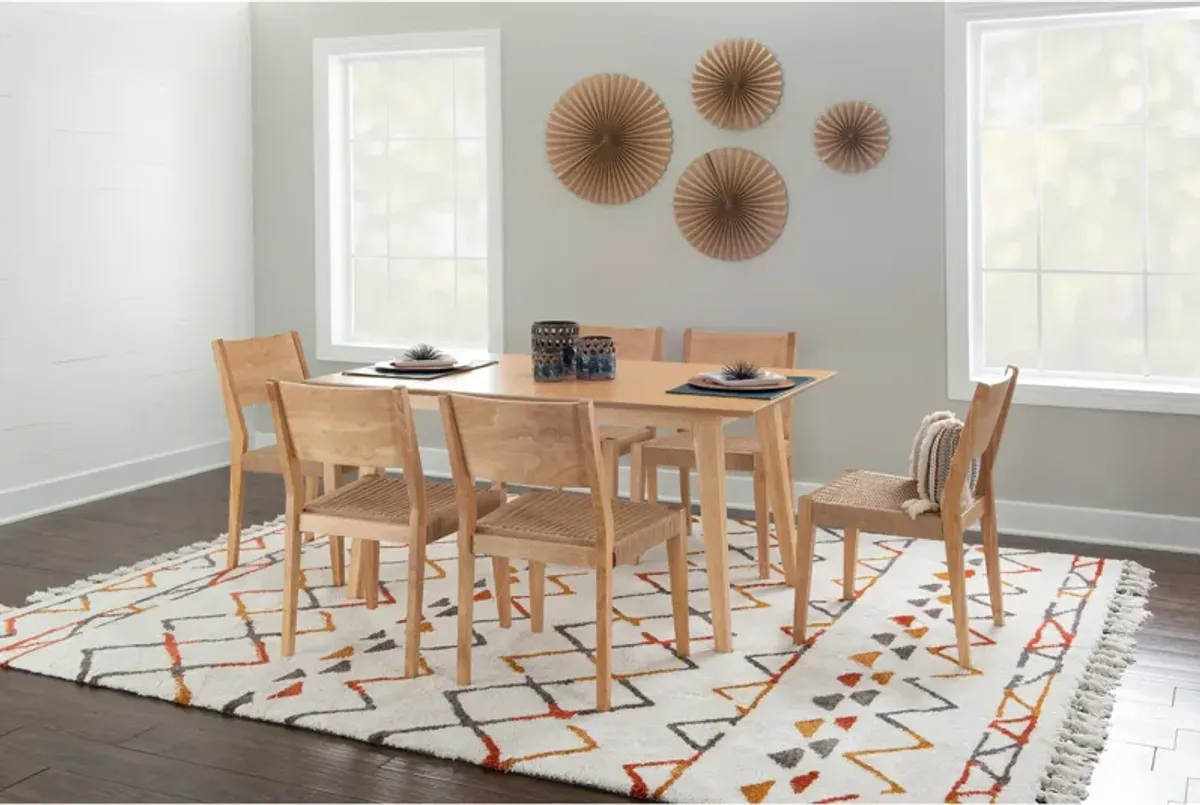 Vittorio Dining Table and 6 Side Chairs - Natural