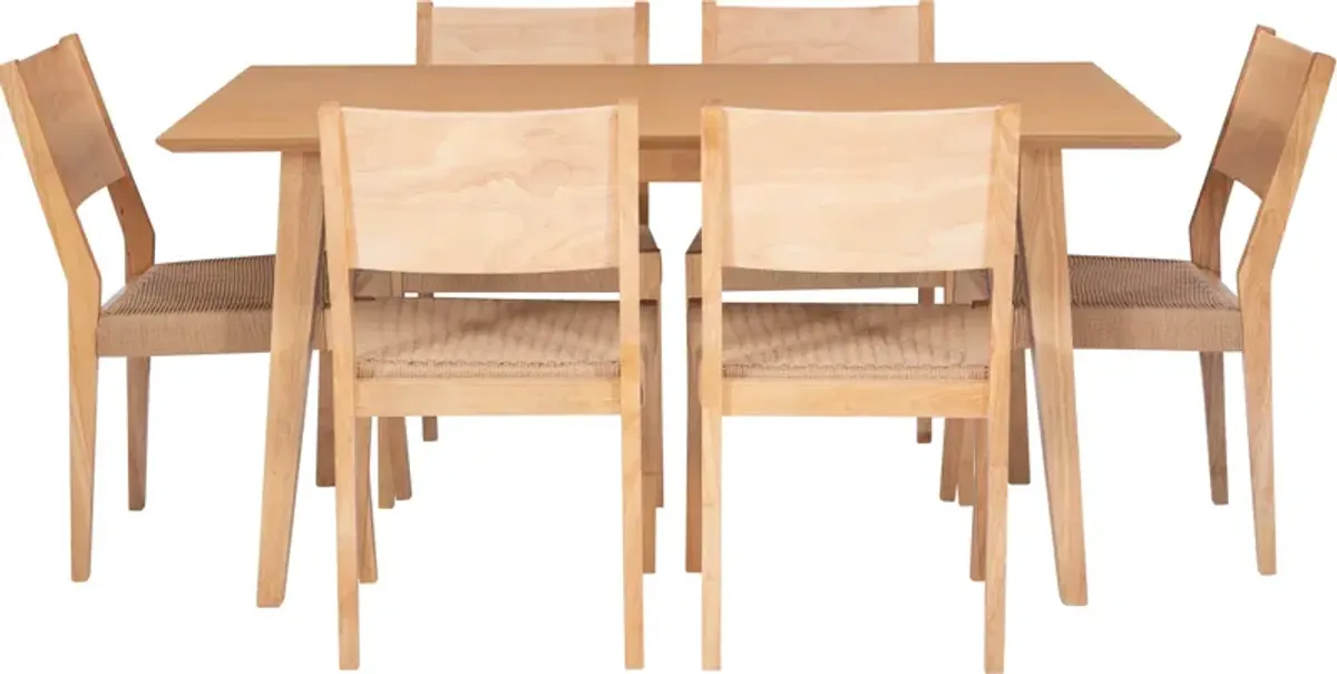 Vittorio 7-Piece Dining Set - Natural