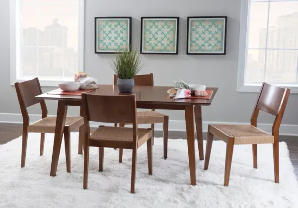 Vittorio Dining Table and 4 Side Chairs - Brown