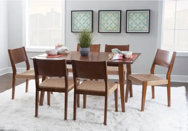 Vittorio Dining Table and 6 Side Chairs - Brown