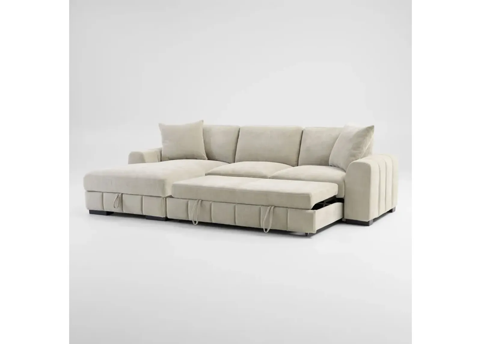 Hero 2-Piece Media Sleeper Sectional with Left-Facing Chaise - Sand