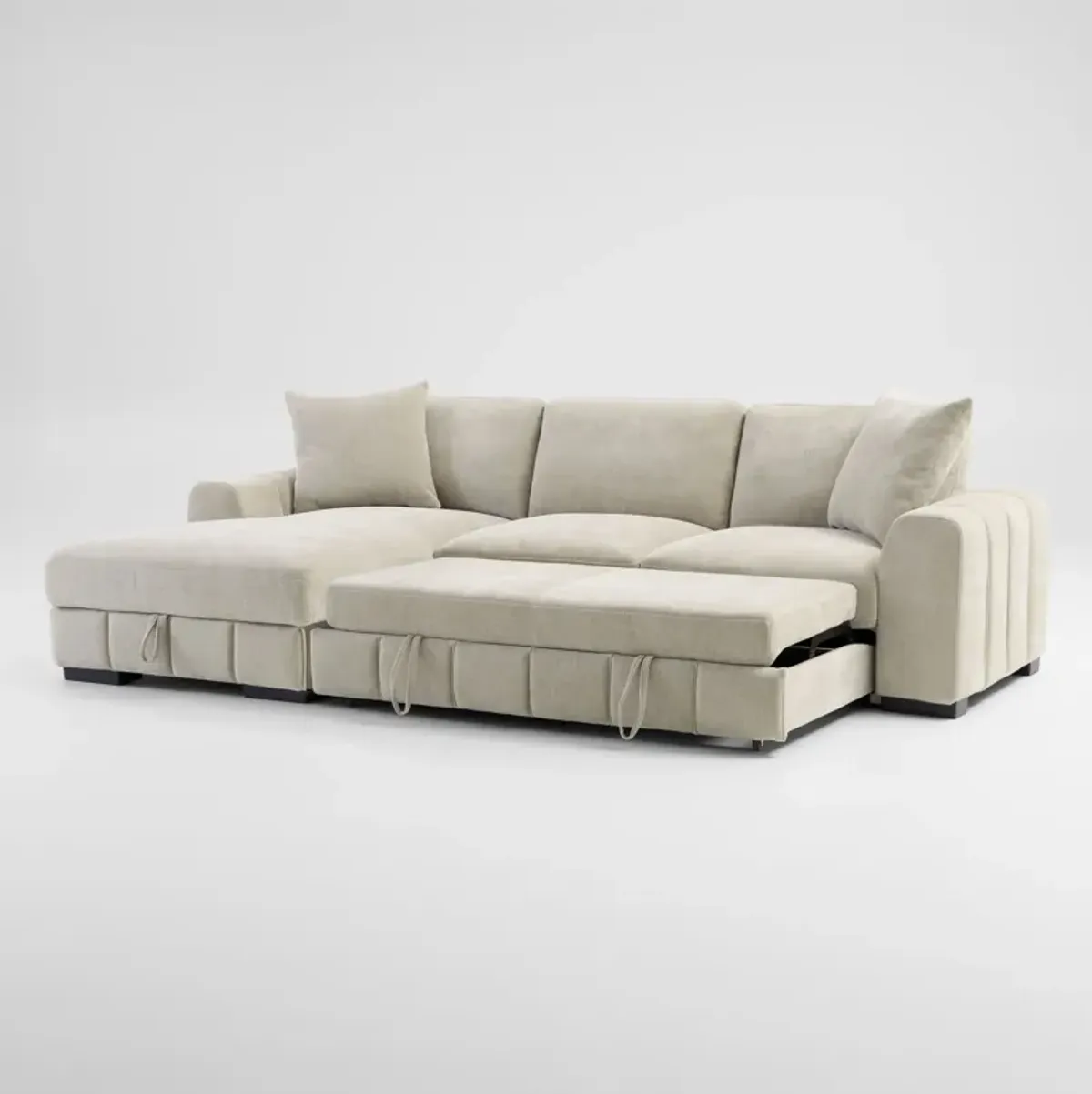 Hero 2-Piece Media Sleeper Sectional with Left-Facing Chaise - Sand