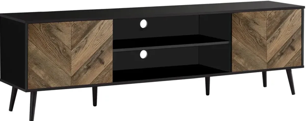 Elyse 72" TV Stand - Brown/Black