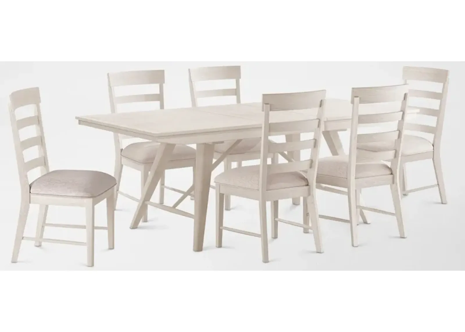 Hayward Large Extendable Dining Table & 6 Ladder-Back Chairs - White