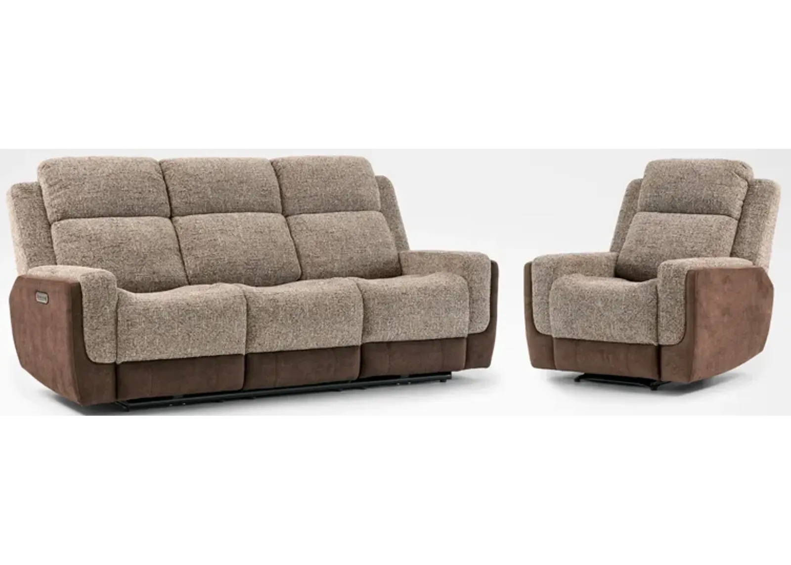 Desmond Dual-Power Reclining Sofa and Recliner Set