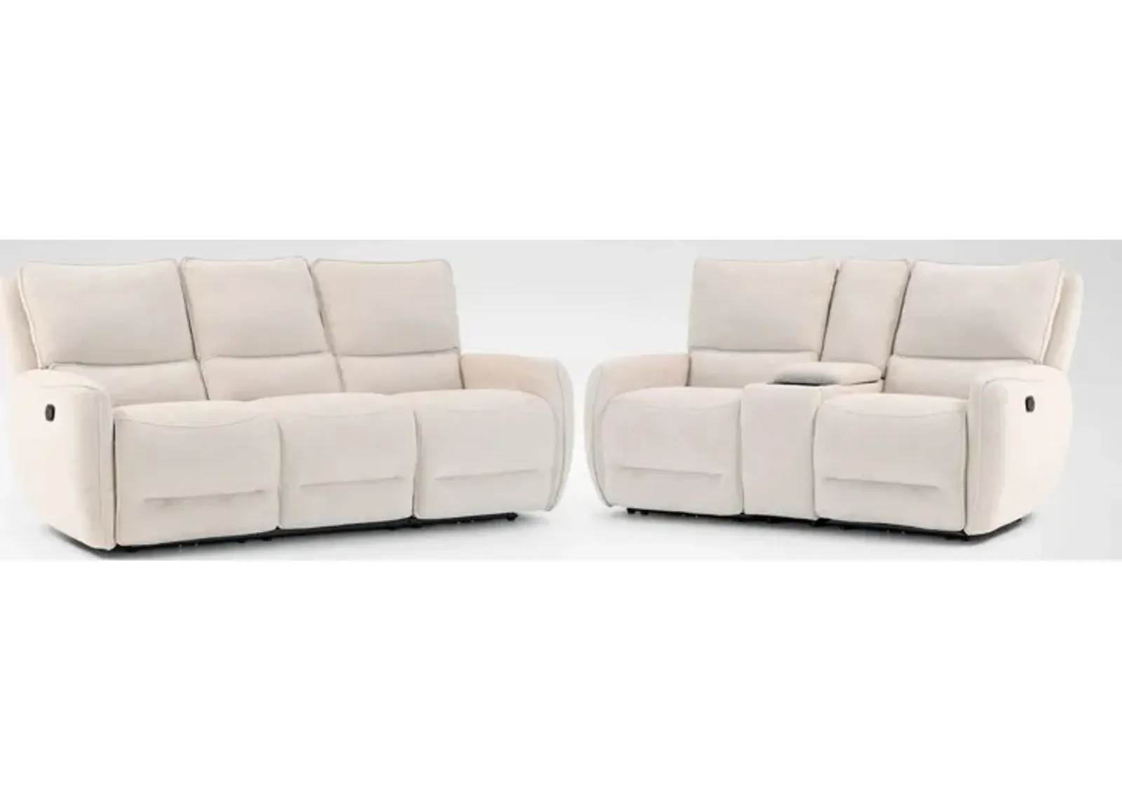 Wayne Manual Reclining Sofa and Loveseat with Console Set