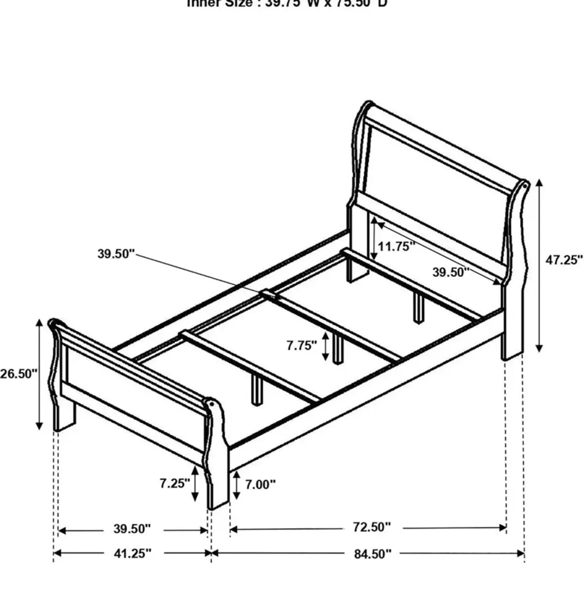 Cooper Twin Sleigh Bed