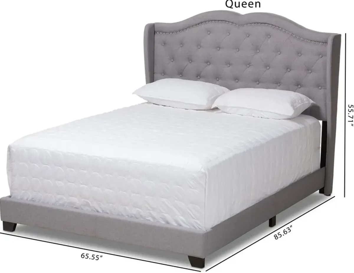 Kallie Queen Upholstered Bed - Gray