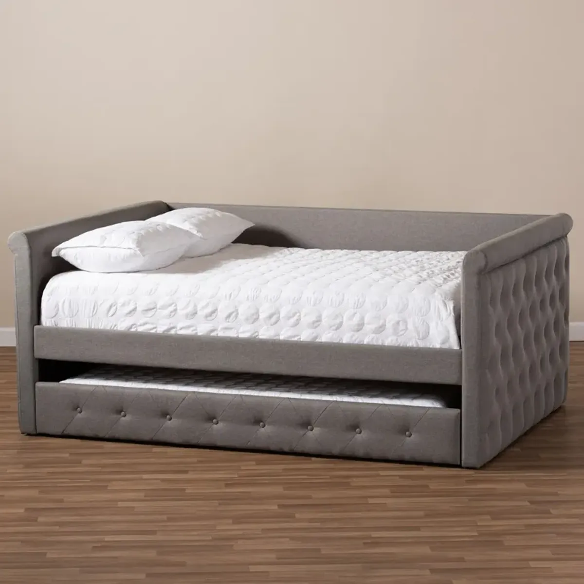 Azora Full Upholstered Daybed with Trundle - Gray