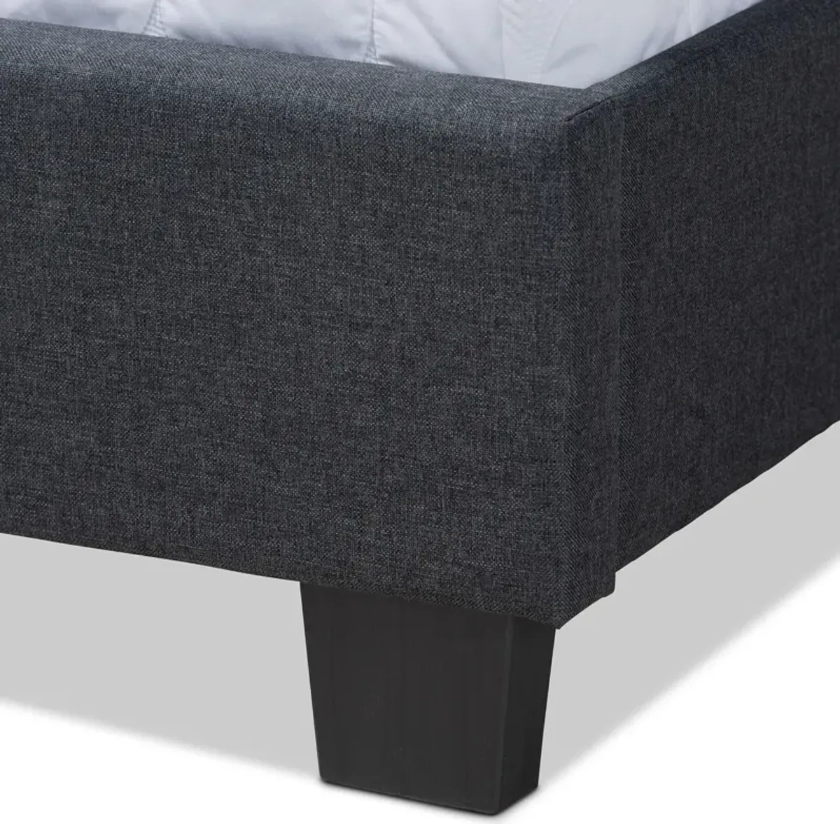 Carmen King Upholstered Bed - Dark Gray/Black