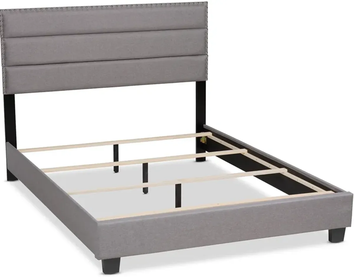 Carmen Full Upholstered Bed - Gray/Black