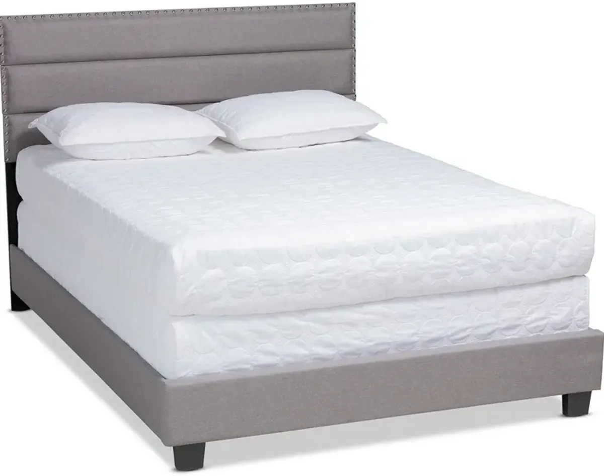 Carmen Full Upholstered Bed - Gray/Black