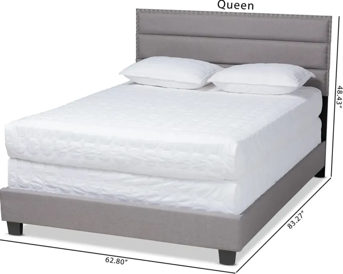 Carmen Queen Upholstered Bed - Gray/Black