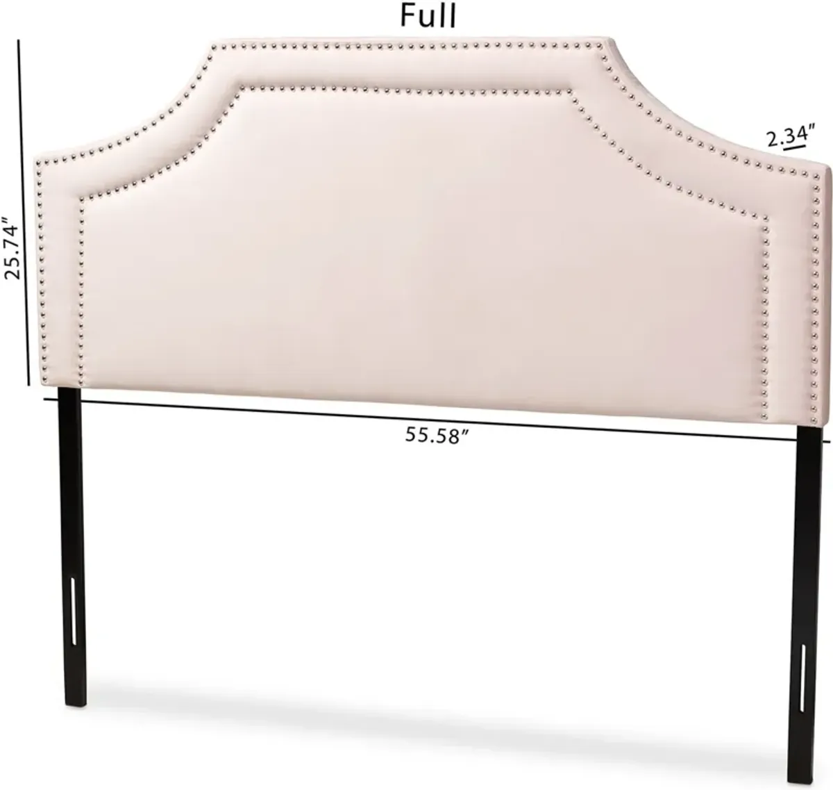 Louie Queen Upholstered Headboard - Light Pink