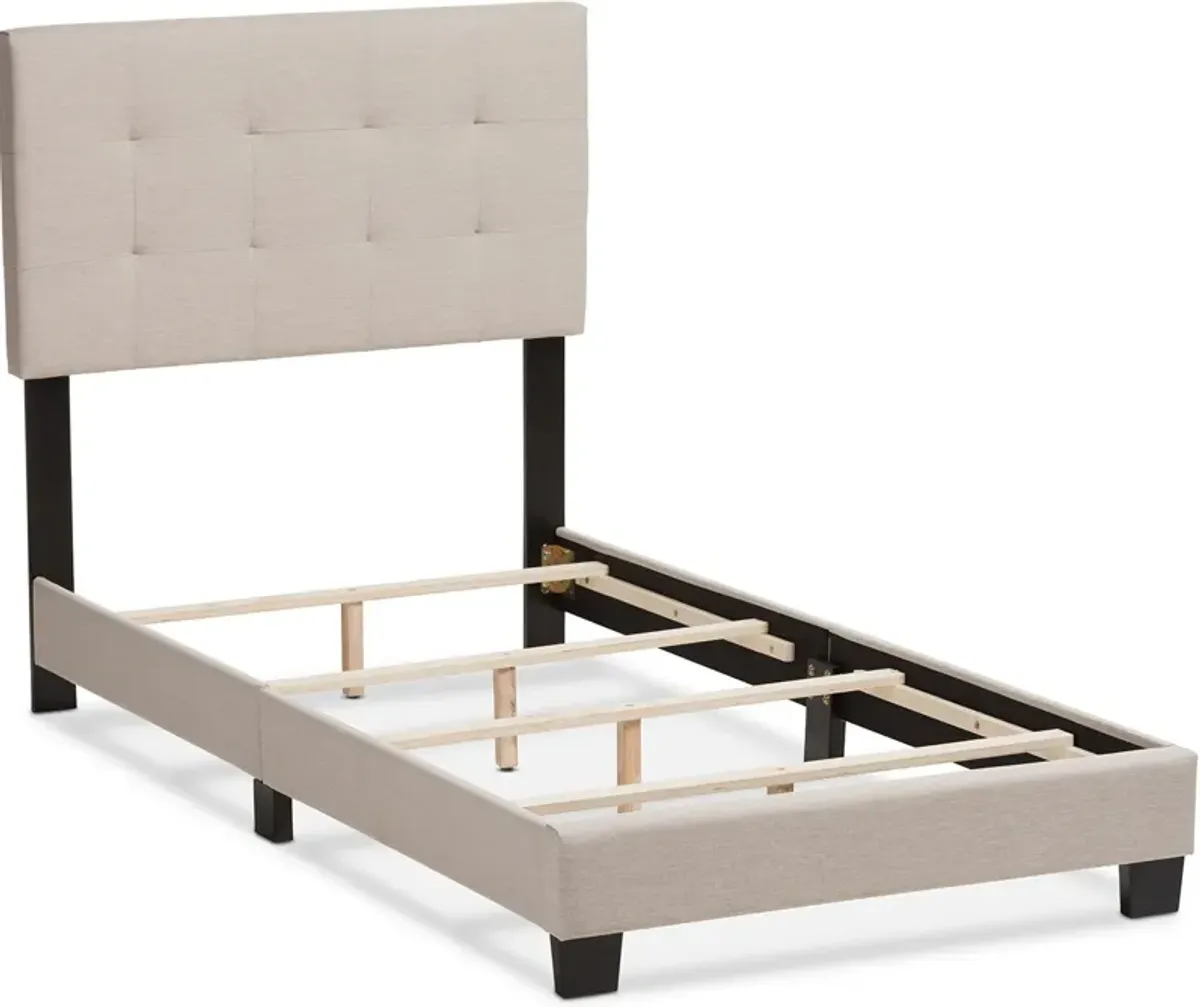 Zanab Twin Upholstered Bed - Beige