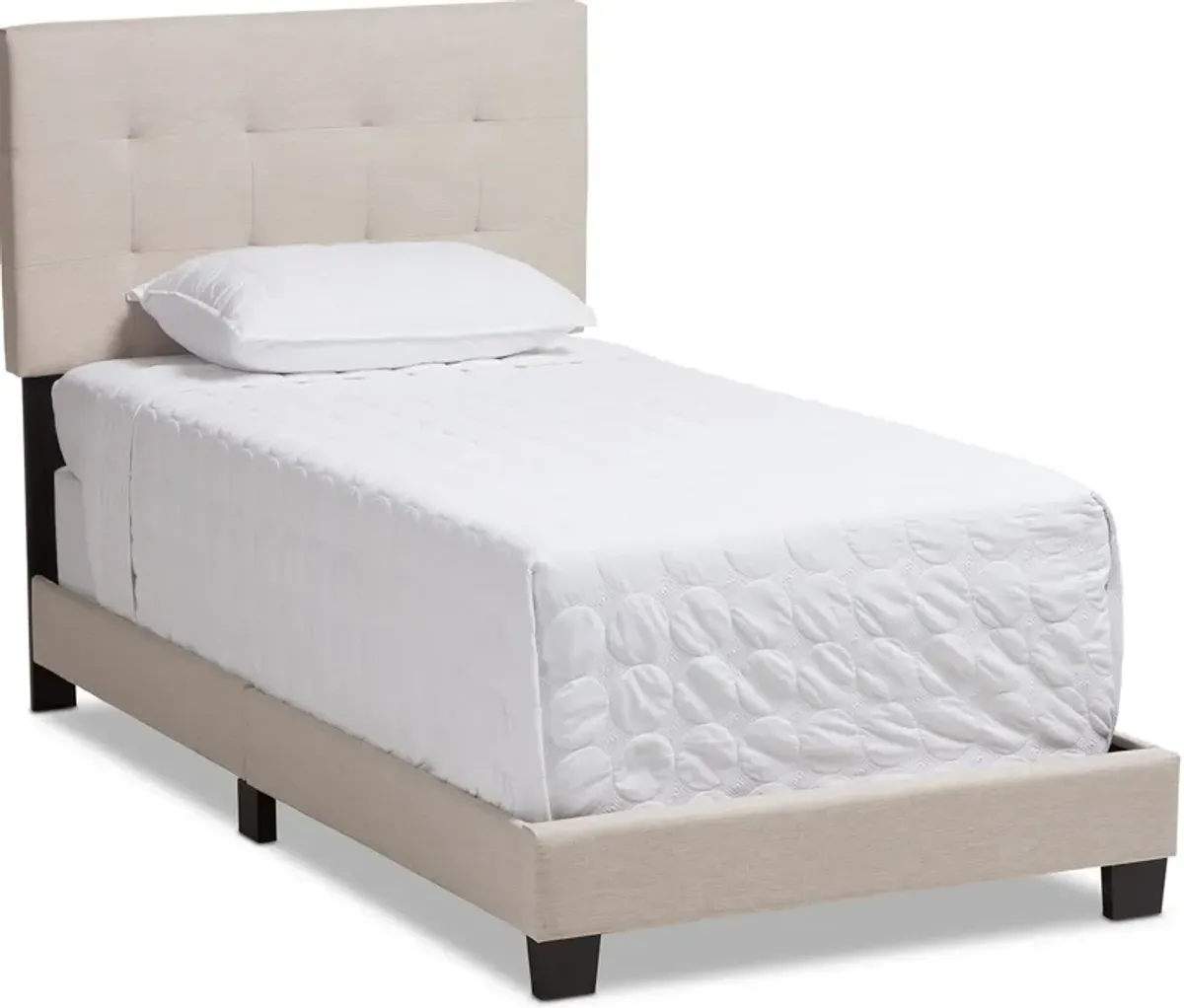 Zanab Twin Upholstered Bed - Beige