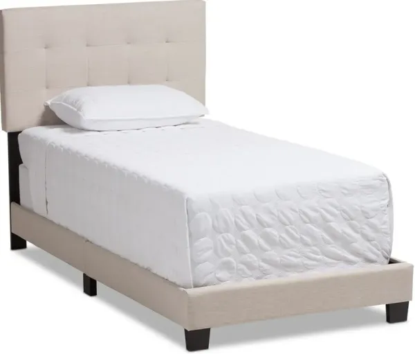 Zanab Twin Upholstered Bed - Beige