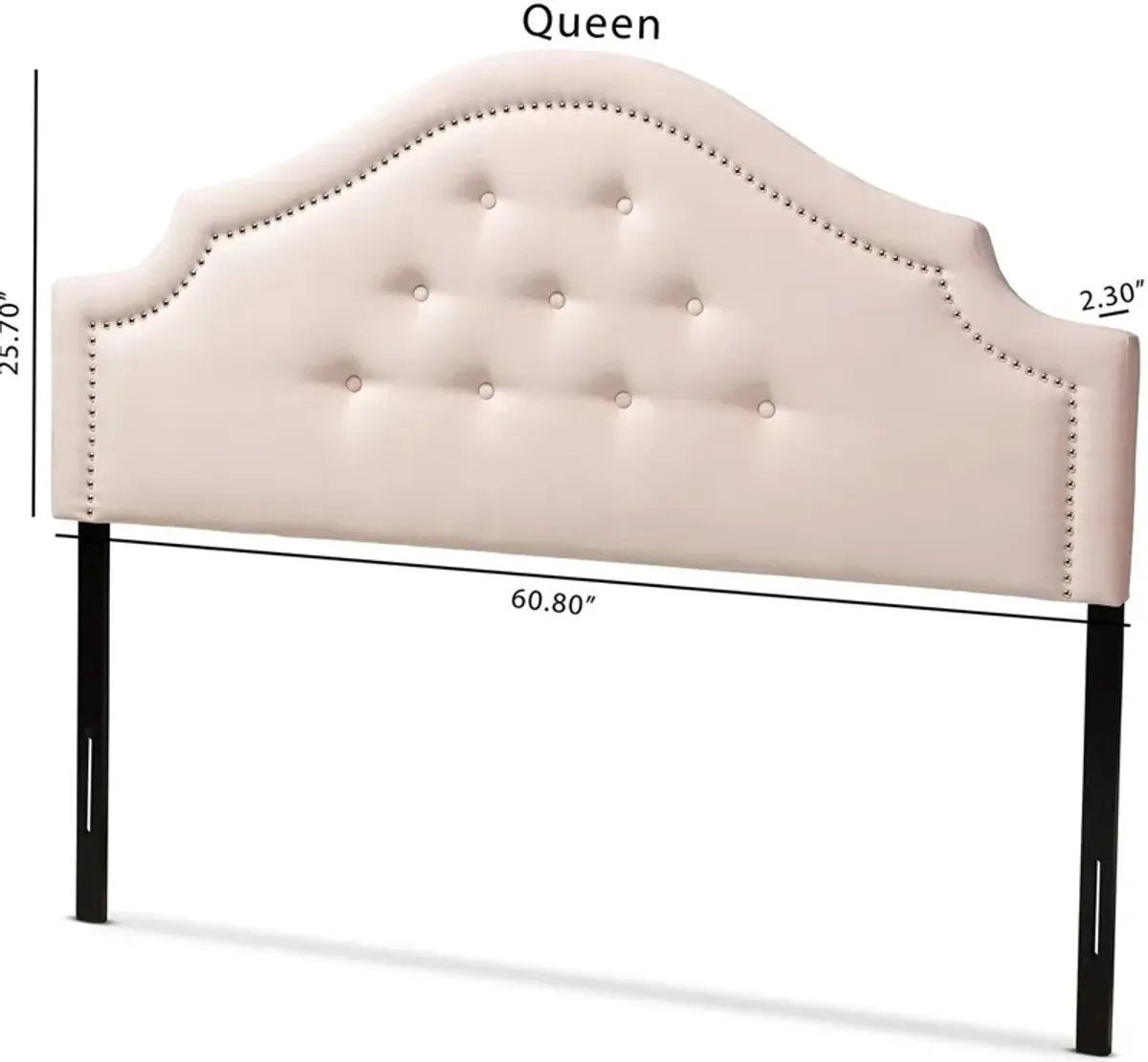 Bello Queen Upholstered Headboard - Light Pink