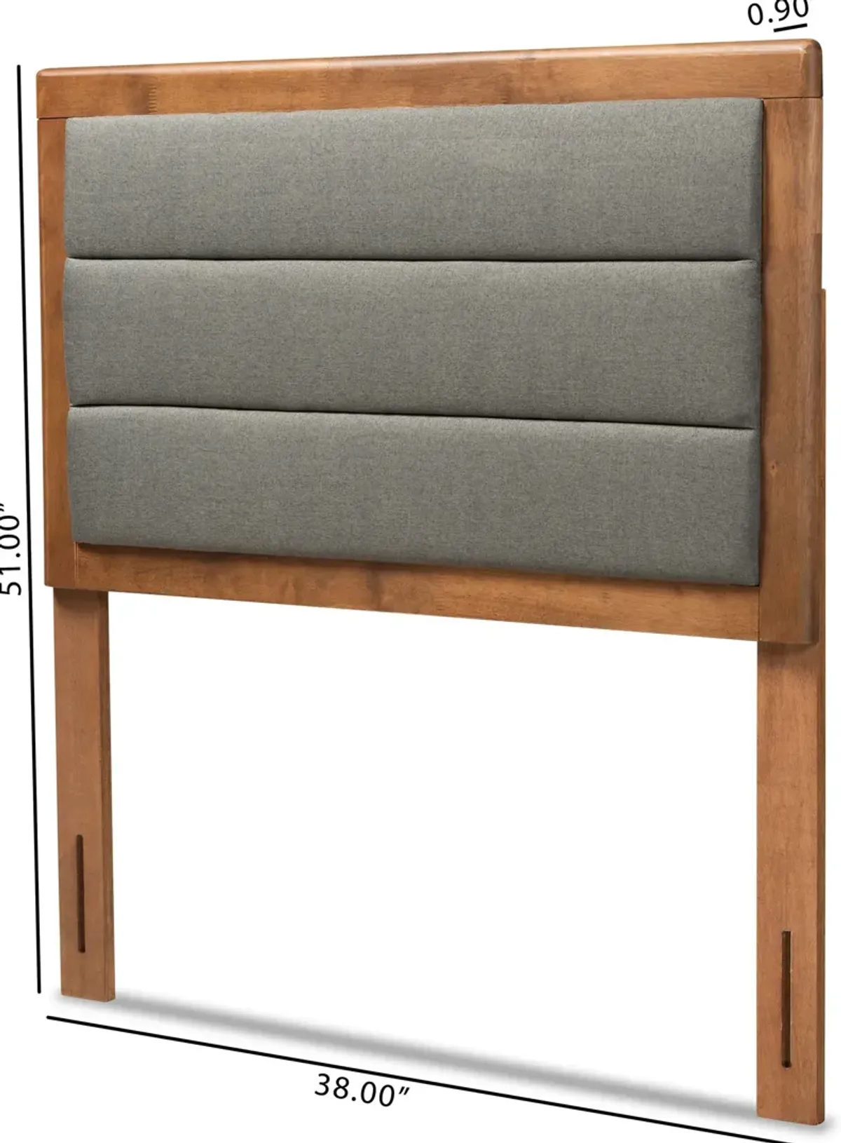 Aarti Twin Headboard - Dark Gray/Walnut Brown