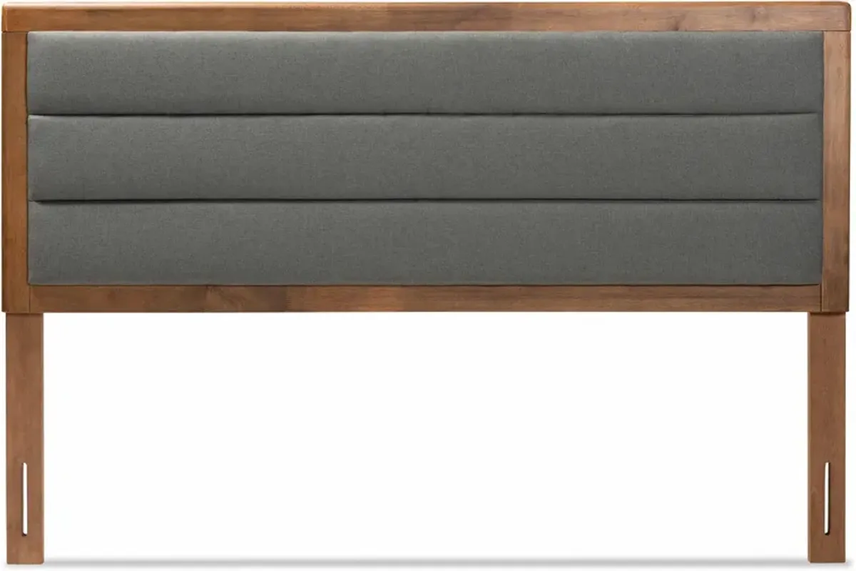 Aarti Full Headboard - Dark Gray/Walnut Brown