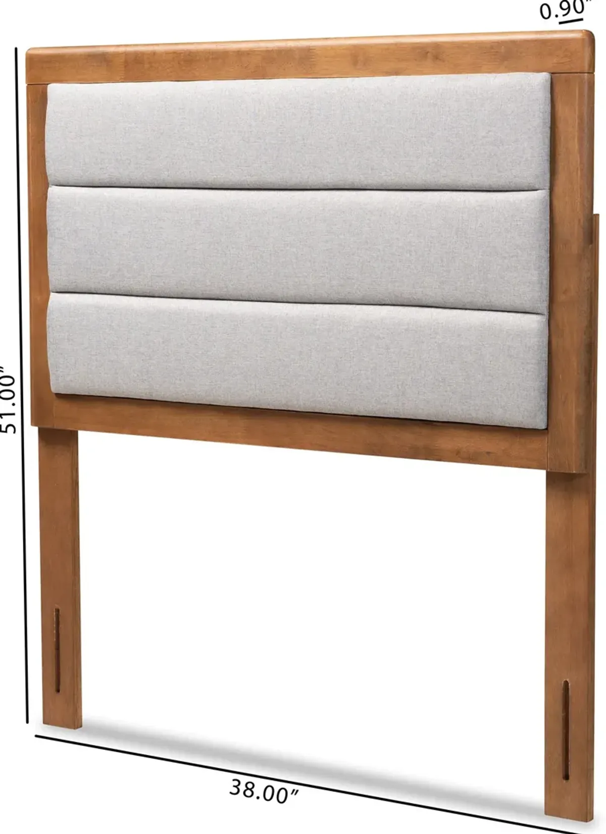 Aarti Twin Headboard - Light Gray/Walnut Brown