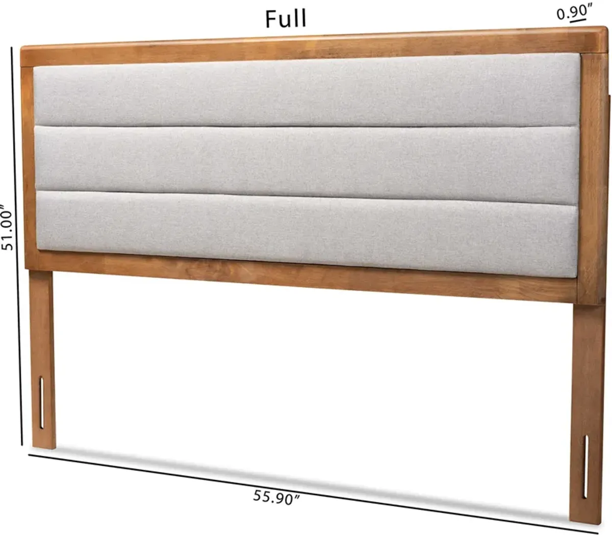 Aarti Full Headboard - Light Gray/Walnut Brown