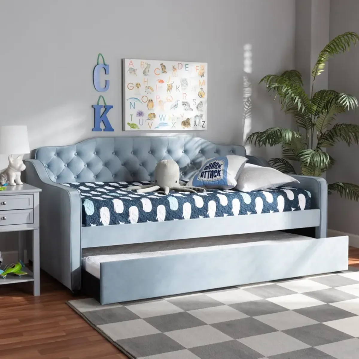 Juana Twin Daybed with Trundle - Light Blue