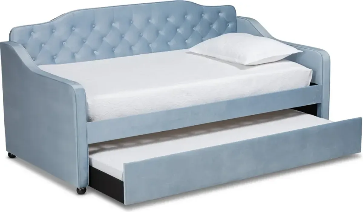 Juana Twin Daybed with Trundle - Light Blue