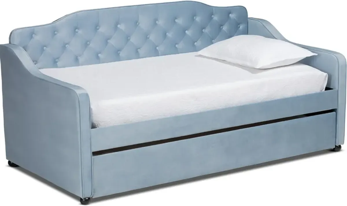 Juana Twin Daybed with Trundle - Light Blue