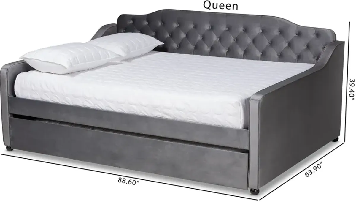 Juana Queen Daybed with Trundle - Gray