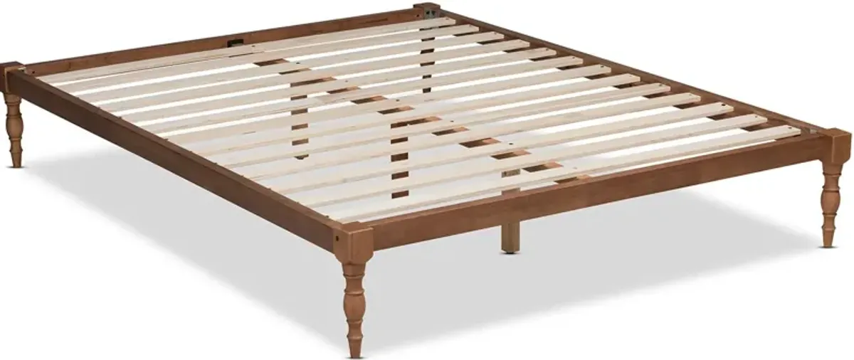 Piera Full Platform Bed Frame - Ash Walnut