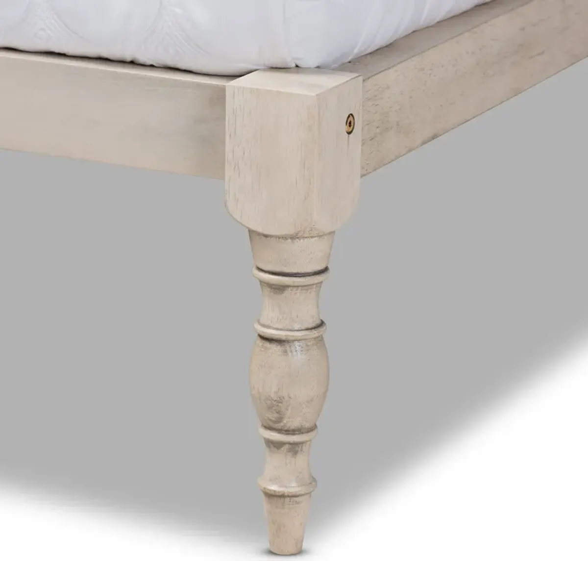 Piera King Platform Bed Frame - Antique White