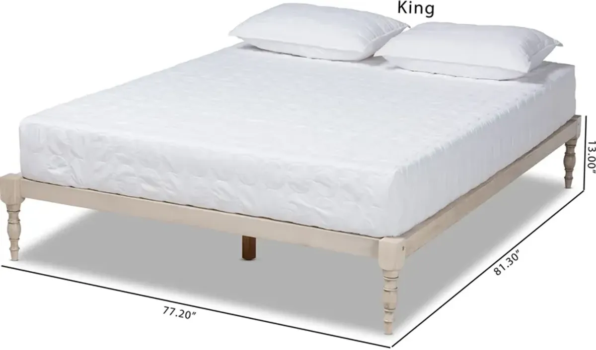 Piera King Platform Bed Frame - Antique White