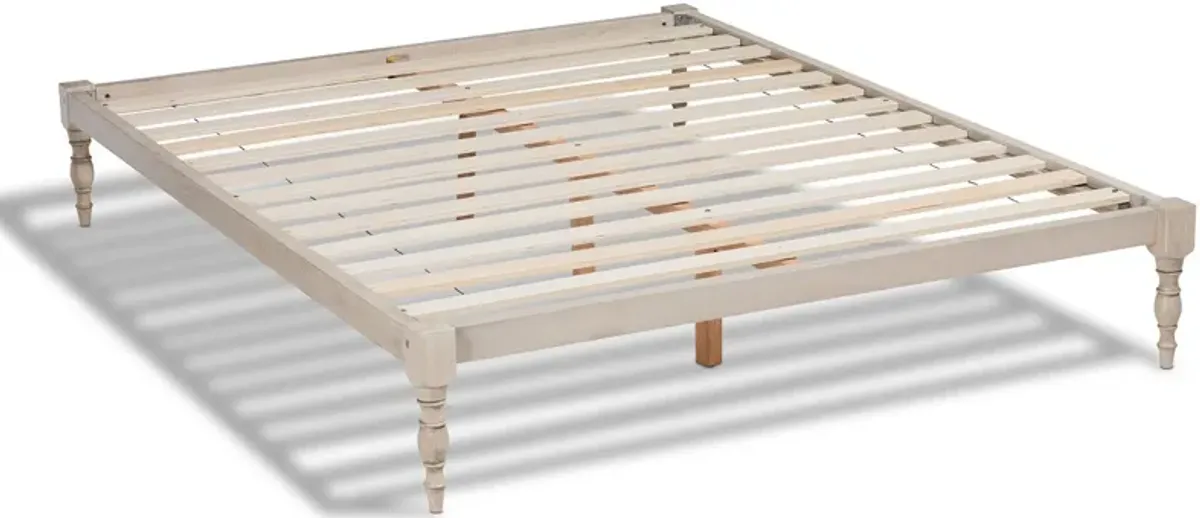 Piera King Platform Bed Frame - Antique White