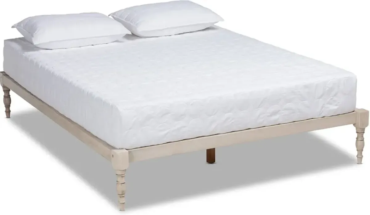 Piera King Platform Bed Frame - Antique White