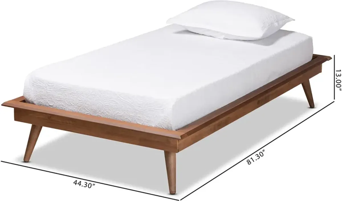 Lylah Twin Platform Bed Frame - Ash Walnut