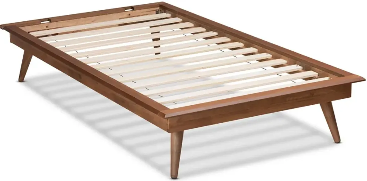 Lylah Twin Platform Bed Frame - Ash Walnut