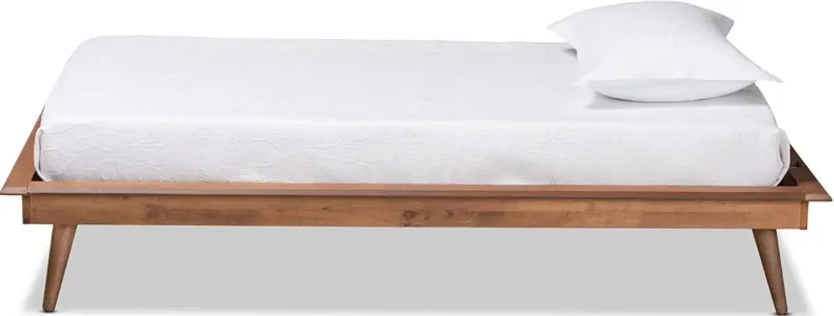 Lylah Twin Platform Bed Frame - Ash Walnut