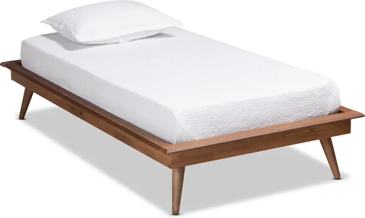 Lylah Twin Platform Bed Frame - Ash Walnut