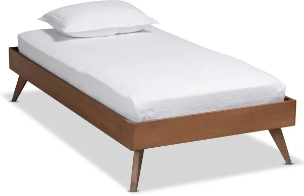 Vega Twin Platform Bed Frame - Ash Walnut