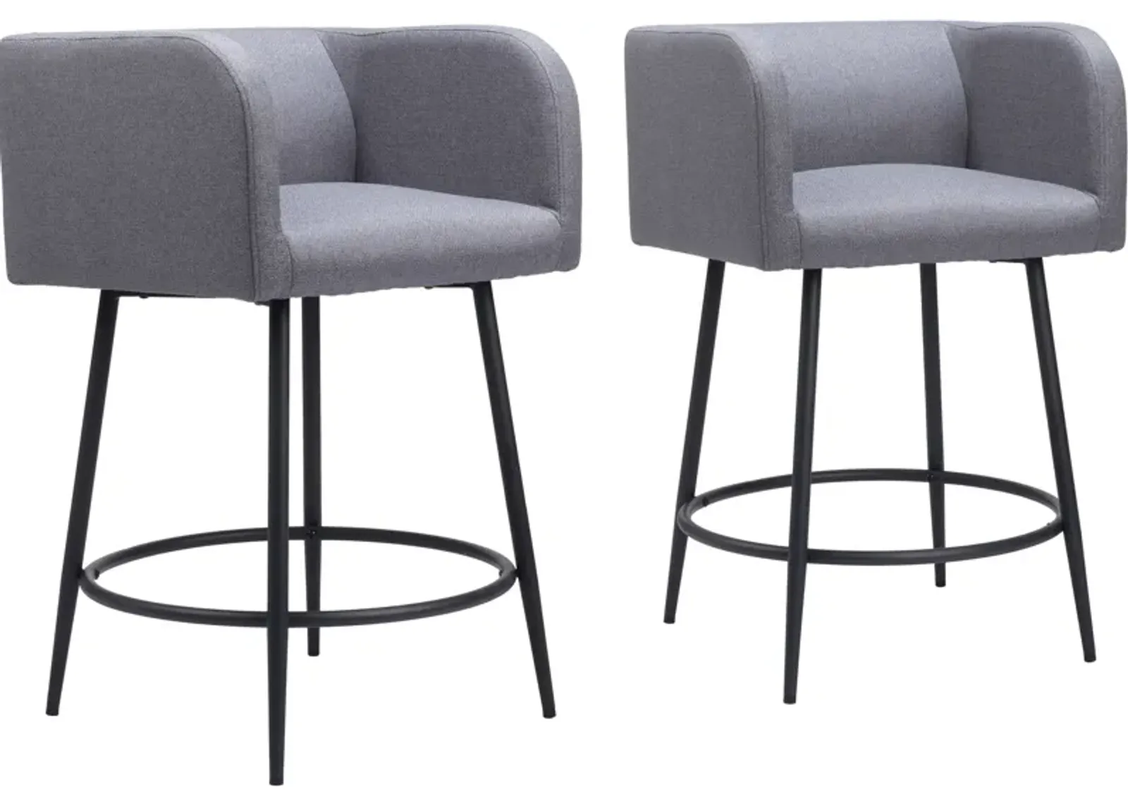 Keppel Set of 2 Counter-Height Stools - Gray