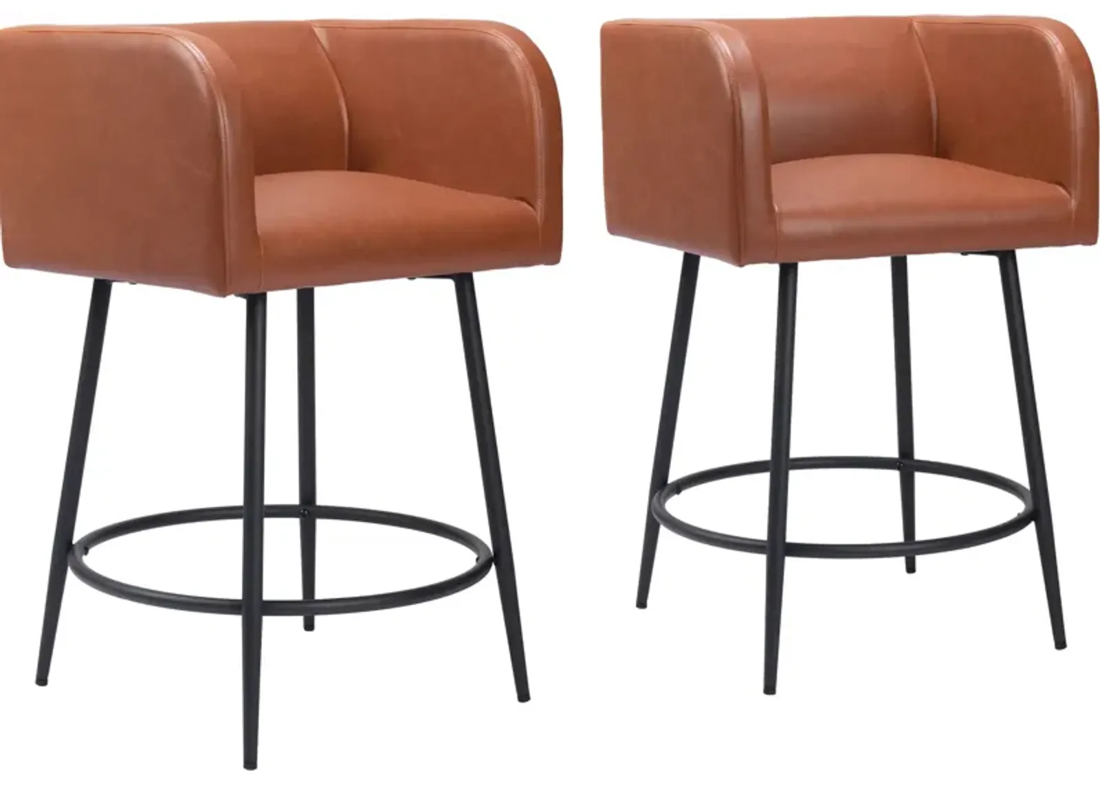 Keppel Set of 2 Counter-Height Stools - Brown