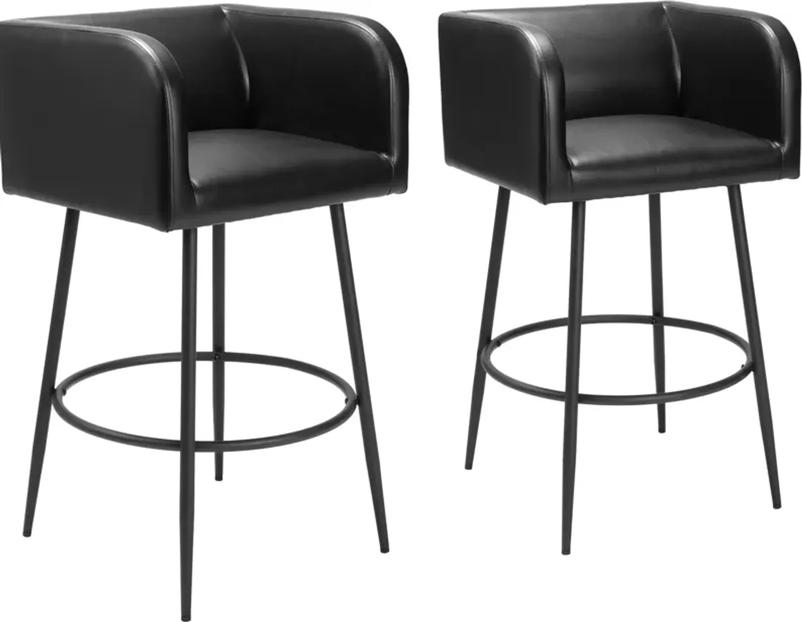 Keppel Set of 2 Bar Stools - Black