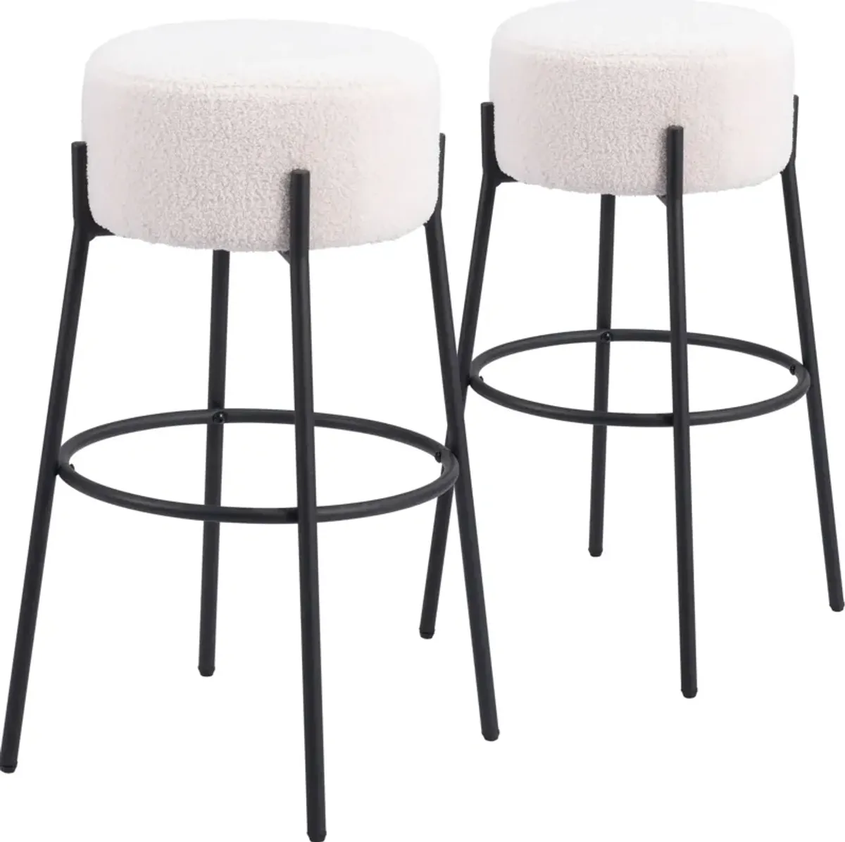 Luanda Set of 2 Bar Stools - Ivory