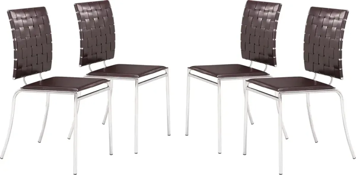 Maverick Set of 4 Dining Chairs - Espresso